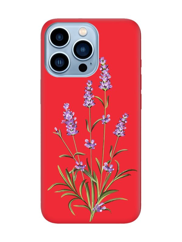 Матовий червоний чохол на Apple iPhone 13 Pro Max :: Гілочки лаванди (принт 266)