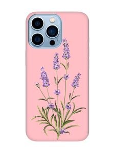 Матовий рожевий чохол на Apple iPhone 13 Pro Max :: Гілочки лаванди (принт 266)
