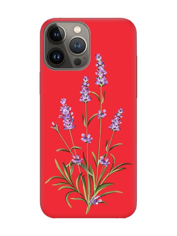 Матовий червоний чохол на Apple iPhone 13 Pro :: Гілочки лаванди (принт 266)