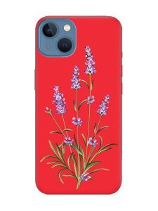Матовий червоний чохол на Apple iPhone 13 :: Гілочки лаванди (принт 266)