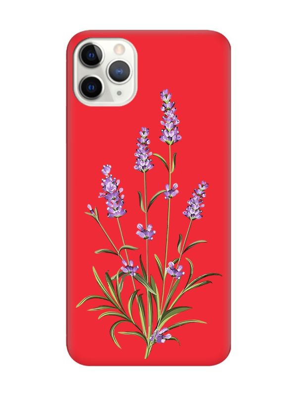 Матовий червоний чохол на iPhone 11 Pro Max (6.5) :: Гілочки лаванди (принт 266)