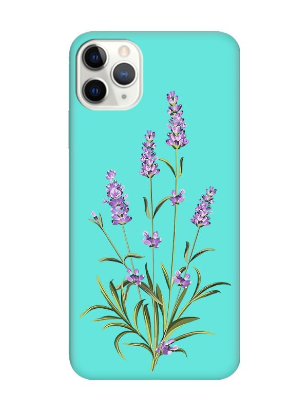Матовий бірюзовий чохол на iPhone 11 Pro Max (6.5) :: Гілочки лаванди (принт 266)