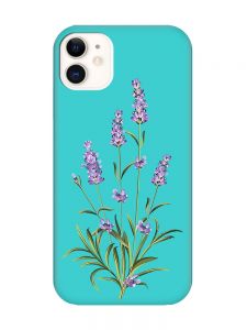 Матовий бірюзовий чохол на Apple iPhone 11 (6.1) :: Гілочки лаванди (принт 266)