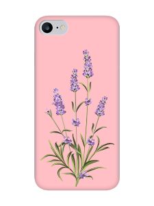 Матовий рожевий чохол на iPhone 7 / 8 :: Гілочки лаванди (принт 266)