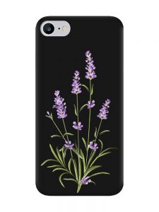 Матовий чорний чохол на iPhone 7 / 8 :: Гілочки лаванди (принт 266)
