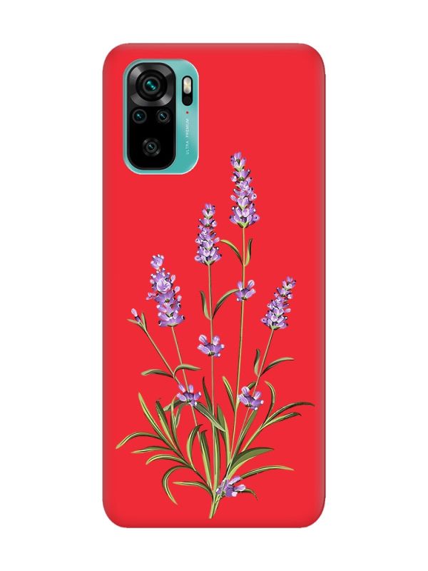 Матовий червоний чохол на Xiaomi Redmi Note 10 / Note 10s :: Гілочки лаванди (принт 266)