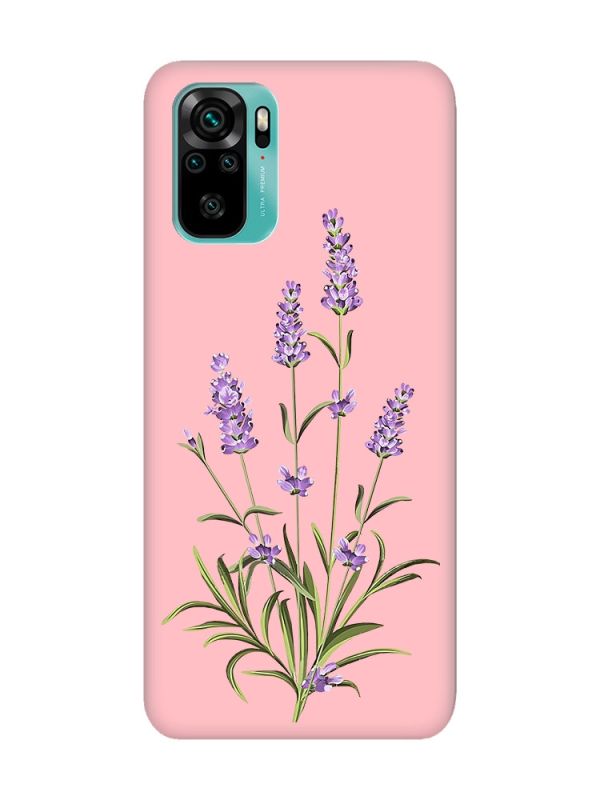 Матовий рожевий чохол на Xiaomi Redmi Note 10 / Note 10s :: Гілочки лаванди (принт 266)