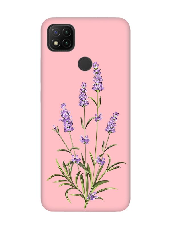 Матовий рожевий чохол на Xiaomi Redmi 9C / 10A :: Гілочки лаванди (принт 266)