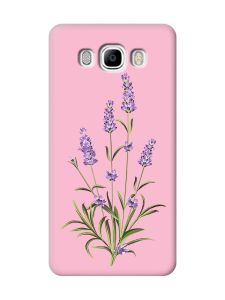 Матовий рожевий чохол на Samsung Galaxy J7(2016) J710 :: Гілочки лаванди (принт 266)