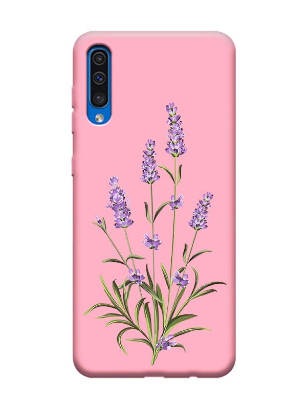 Матовий рожевий чохол на Samsung Galaxy A50 (2019) A505 :: Гілочки лаванди (принт 266)