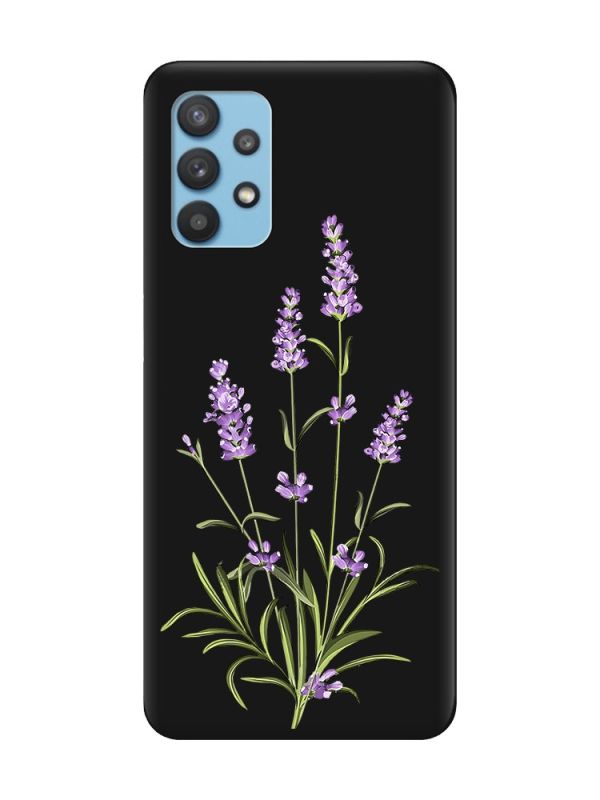 Матовий чорний чохол на Samsung Galaxy A32 :: Гілочки лаванди (принт 266)