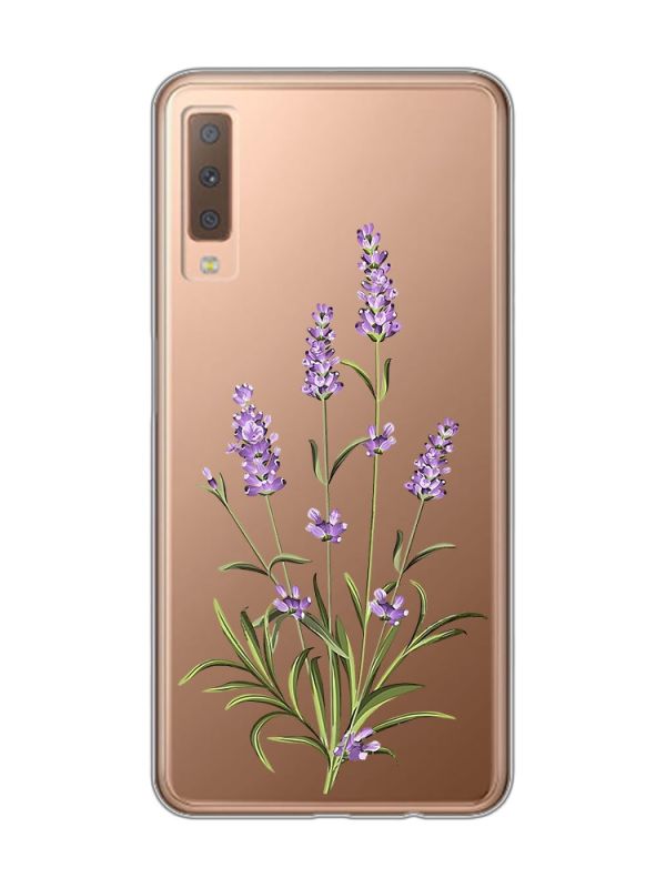 Прозорий чохол на Samsung Galaxy A7(2018) A750 :: Гілочки лаванди (принт 266)