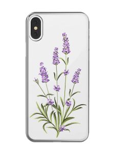 Прозорий чохол на iPhone X / XS :: Гілочки лаванди (принт 266)