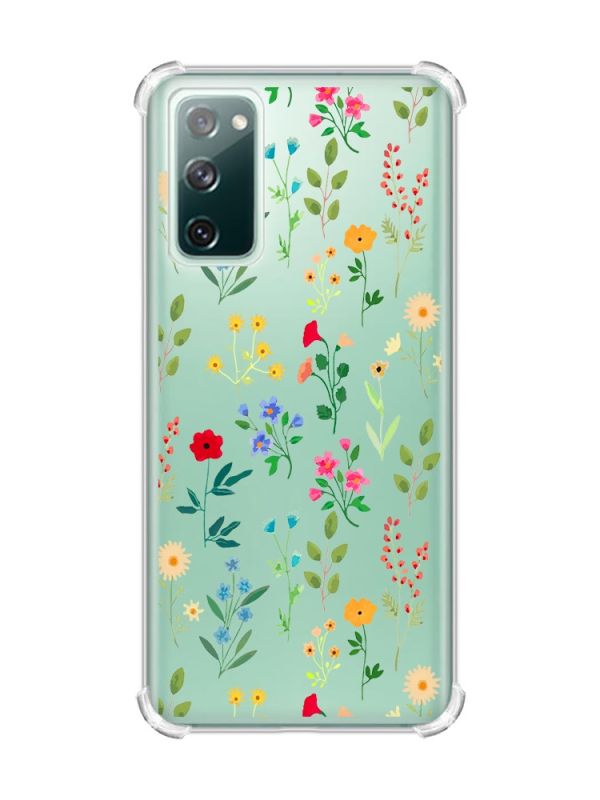 Прозорий чохол з потовщеними кутками на Galaxy S20 FE :: Квітковий фон (принт 269)