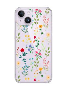 Прозорий чохол із захистом камери на iPhone 14 :: Квітковий фон (принт 269)