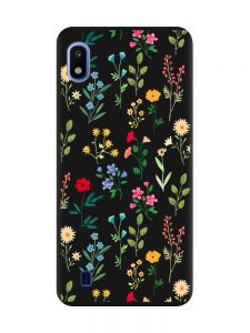 Матовий чорний чохол на Samsung Galaxy A10 (2019) A105 :: Квітковий фон (принт 269)