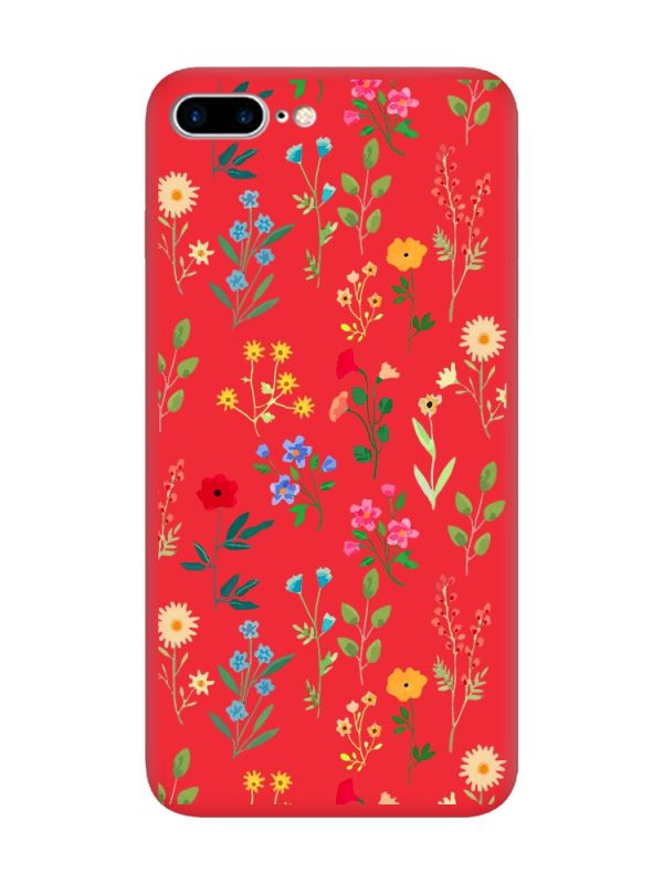 Матовий червоний чохол на iPhone 7 Plus/8 Plus :: Квітковий фон (принт 269)