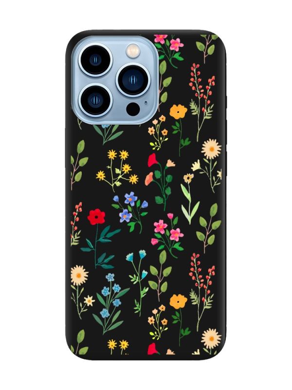 Матовий чорний чохол на Apple iPhone 13 Pro Max :: Квітковий фон (принт 269)