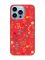 Матовий червоний чохол на Apple iPhone 13 Pro Max :: Квітковий фон (принт 269)