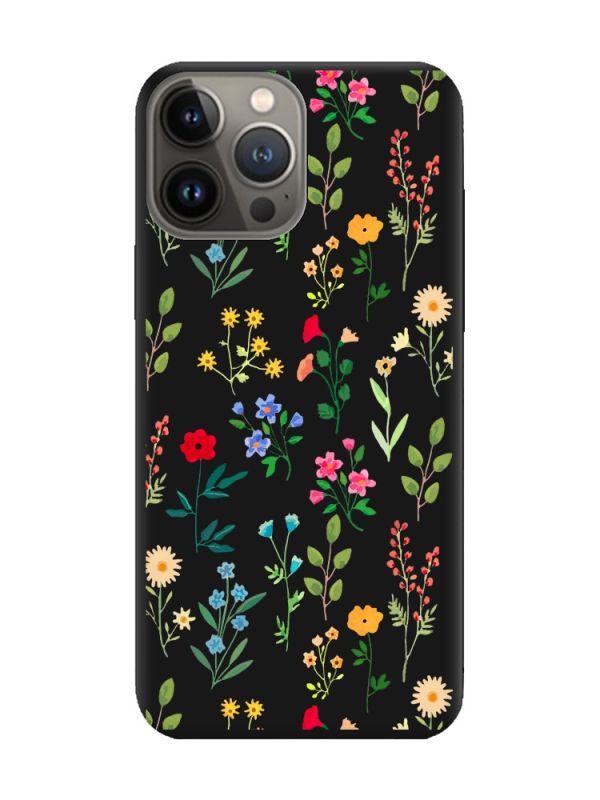 Матовий чорний чохол на Apple iPhone 13 Pro :: Квітковий фон (принт 269)