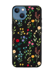 Матовий чорний чохол на Apple iPhone 13 :: Квітковий фон (принт 269)