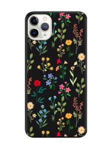 Матовий чорний чохол на iPhone 11 Pro Max (6.5) :: Квітковий фон (принт 269)