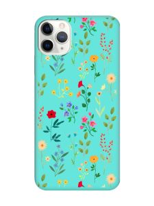 Матовий бірюзовий чохол на iPhone 11 Pro Max (6.5) :: Квітковий фон (принт 269)