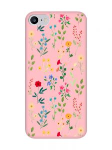Матовий рожевий чохол на iPhone 7 / 8 :: Квітковий фон (принт 269)