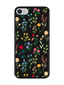 Матовий чорний чохол на iPhone 7 / 8 :: Квітковий фон (принт 269)