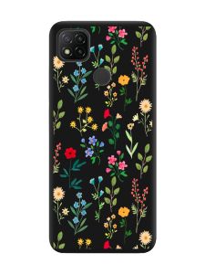 Матовий чорний чохол на Xiaomi Redmi 9C / 10A :: Квітковий фон (принт 269)