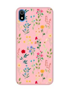 Матовий рожевий чохол на Xiaomi Redmi 7A :: Квітковий фон (принт 269)