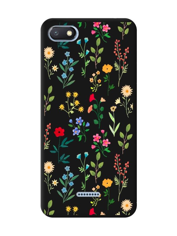 Матовий чорний чохол на Xiaomi Redmi 6A :: Квітковий фон (принт 269)