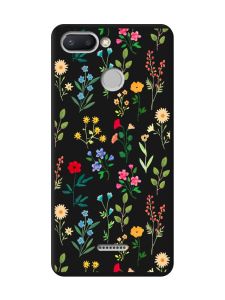 Матовий чорний чохол на Xiaomi Redmi 6 :: Квітковий фон (принт 269)