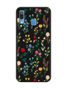 Матовий чорний чохол на Samsung Galaxy A30 (2019) / A20 (2019) :: Квітковий фон (принт 269)