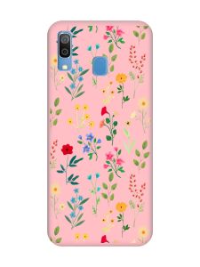 Матовий рожевий чохол на Samsung Galaxy A30 (2019) / A20 (2019) :: Квітковий фон (принт 269)