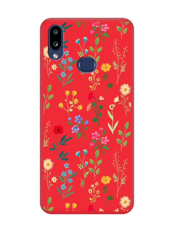 Матовий червоний чохол на Samsung Galaxy A10ѕ A107 :: Квітковий фон (принт 269)