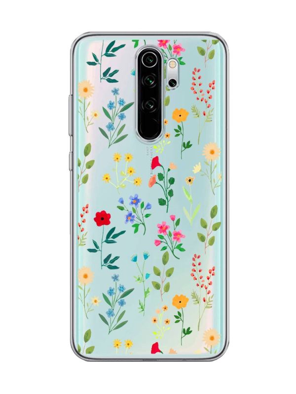 Прозорий чохол на Xiaomi Redmi Note 8 Pro :: Квітковий фон (принт 269)