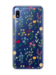 Прозорий чохол на Samsung Galaxy A10 (2019) A105 :: Квітковий фон (принт 269)