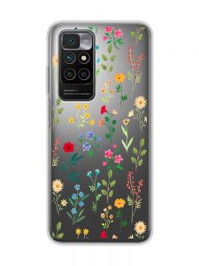 Прозорий чохол для Xiaomi Redmi 10 :: Квітковий фон (принт 269)
