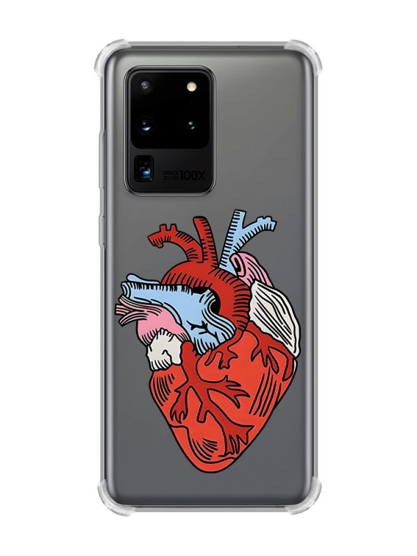 Чохол з потовщеними кутами на Samsung Galaxy S20 Ultra :: Серце анатомічне (принт 250)