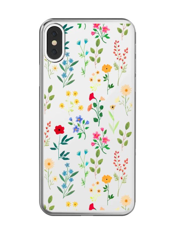 Прозорий чохол на iPhone X / XS :: Квітковий фон (принт 269)