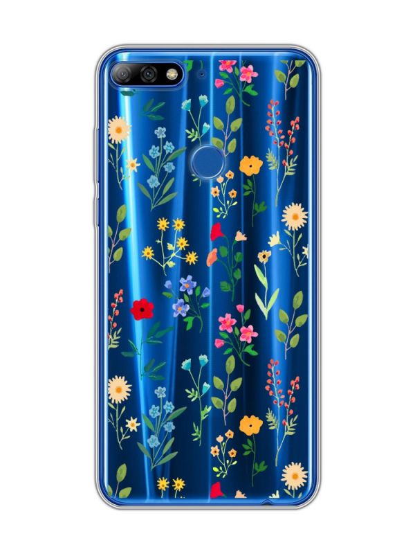 Прозорий чохол на Huawei Y7 2018 / Y7 prime 2018 :: Квітковий фон (принт 269)