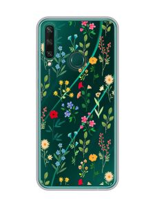Прозорий чохол на Huawei Y6p :: Квітковий фон (принт 269)
