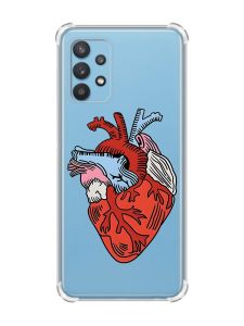 Чохол з потовщеними кутами на Samsung Galaxy A32 :: Серце анатомічне (принт 250)