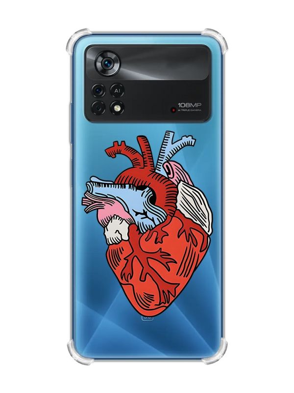 Чохол з потовщеними кутами на Xiaomi Poco X4 Pro 5G :: Серце анатомічне (принт 250)