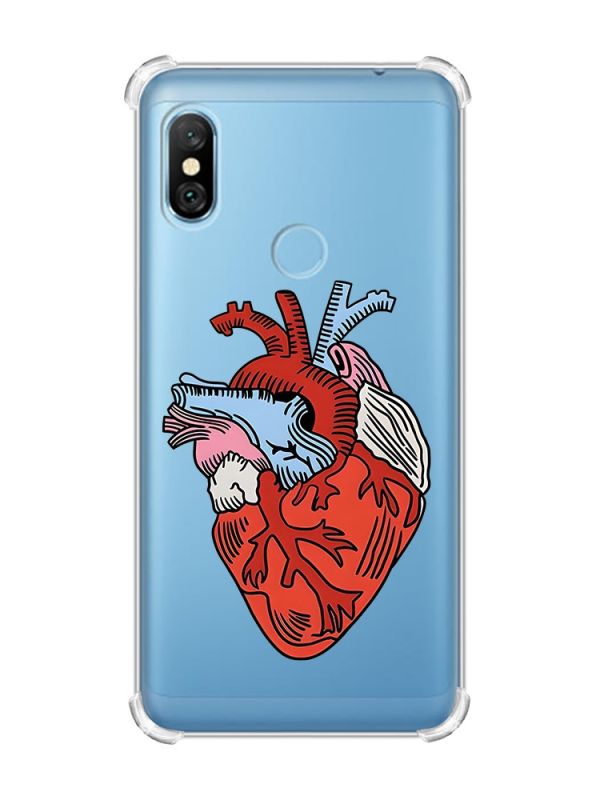 Чохол з потовщеними кутами на Xiaomi Redmi Note 6 Pro :: Серце анатомічне (принт 250)