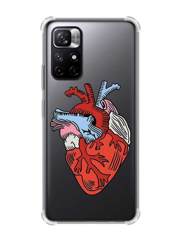 Чохол з потовщеними кутами на Xiaomi Redmi Note 11 5G :: Серце анатомічне (принт 250)