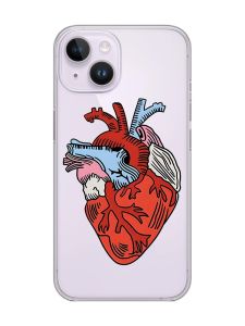 Прозорий чохол із захистом камери на iPhone 14 :: Серце анатомічне (принт 250)