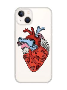 Прозорий чохол із захистом камери на iPhone 14 Plus :: Серце анатомічне (принт 250)