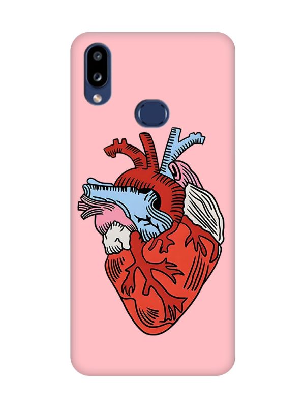 Матовий рожевий чохол на Samsung Galaxy A10ѕ A107 :: Серце анатомічне (принт 250)
